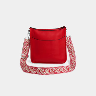 Mini Alma Zip Top Messenger + Strap - Red