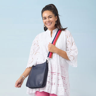 Mini Alma Zip Top Messenger + Strap - Red