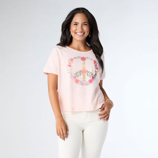 Macy Floral Summer Tee - Light Pink