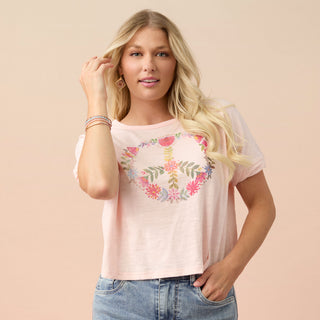 Macy Floral Summer Tee - Light Pink