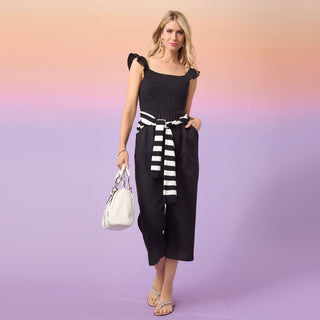 Kohde Wide Leg Smocked Jumpsuit - Black