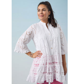 Leia Eyelet Tunic - White