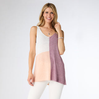 Jade Colorblock Knit Tank - Lilac/Off White/Cameo Rose