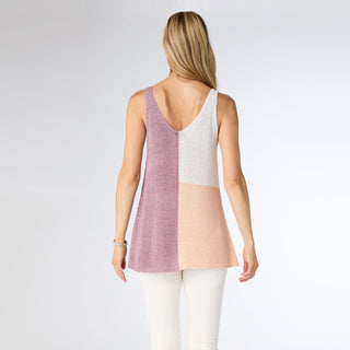 Jade Colorblock Knit Tank - Lilac/Off White/Cameo Rose