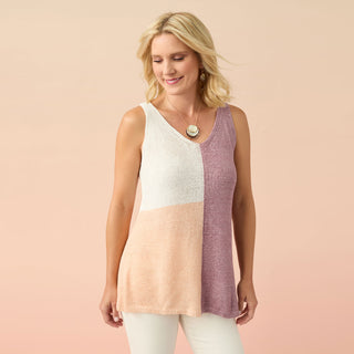 Jade Colorblock Knit Tank - Lilac/Off White/Cameo Rose