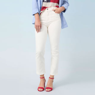 Coco Straight Ankle Pant - Vintage White