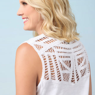 Ellis Tank with Crochet Trim - Black