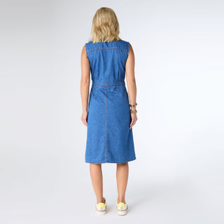 Raleigh Sleeveless Denim Dress - Medium Denim