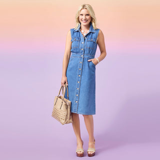 Raleigh Sleeveless Denim Dress - Medium Denim