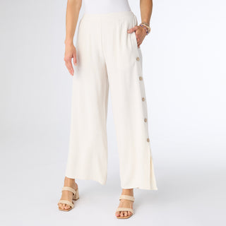 Remi Pant with Side Button Detail - Natural