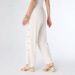 Remi Pant with Side Button Detail - Natural