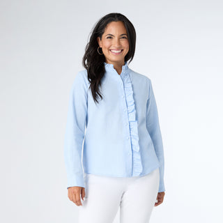 Hezly Ruffle Blouse - Sky Blue