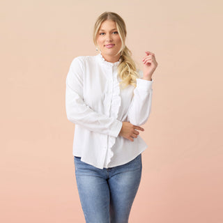 Hezly Ruffle Blouse - Sky Blue