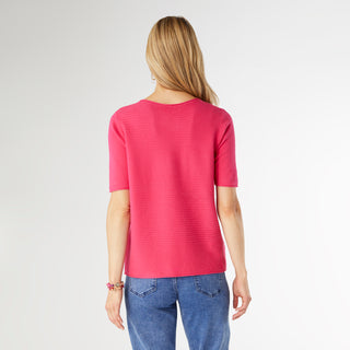 Lightweight Heavenly-Luxe Short Sleeve Top - Bright Pink