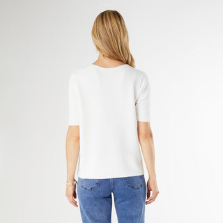 Lightweight Heavenly-Luxe Short Sleeve Top - White