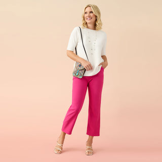 Lightweight Heavenly-Luxe Short Sleeve Top - White