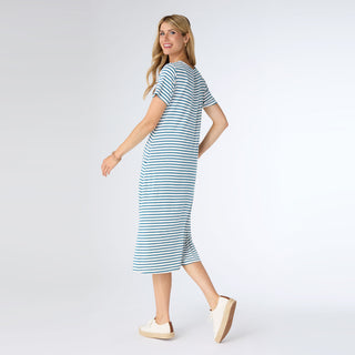 Addison Striped Maxi Dress - Peacock/Off White