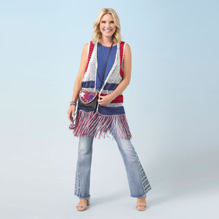 Victory Crochet Vest - Red/White/Blue