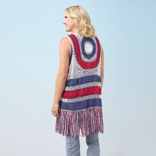 Victory Crochet Vest - Red/White/Blue