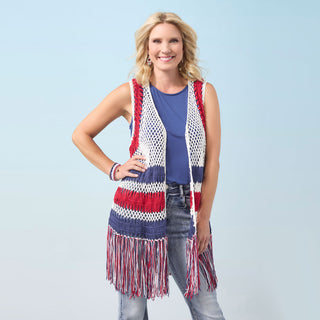Victory Crochet Vest - Red/White/Blue