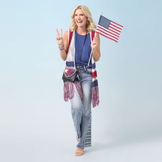 Victory Crochet Vest - Red/White/Blue