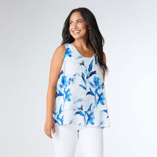 Suni Printed Tank - Blue Floral