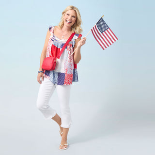 Liberty Printed Top - Red/White/Blue
