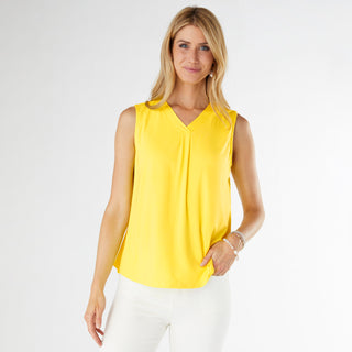Erin Pleat Back V-Neck Tank - Sunburst