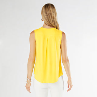 Erin Pleat Back V-Neck Tank - Sunburst