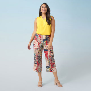 Erin Pleat Back V-Neck Tank - Bright Rose