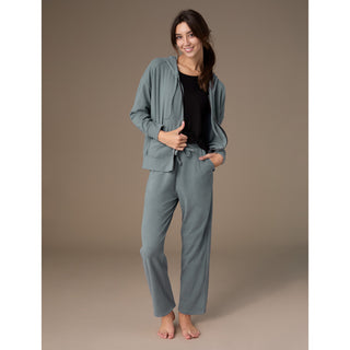 Weekend Brushed Wide Leg Pant - Hazy Blue