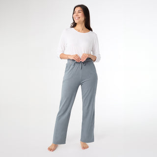 Weekend Brushed Wide Leg Pant - Hazy Blue