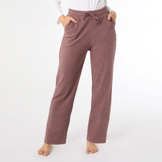 Weekend Brushed Wide Leg Pant - Auburn