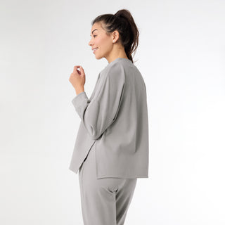 Weekend Brushed Henley - Stone Grey
