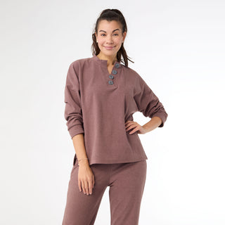 Weekend Brushed Henley - Auburn