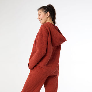 Cute Quilt Hoodie - Rust