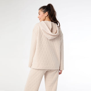 Cute Quilt Hoodie - Cement
