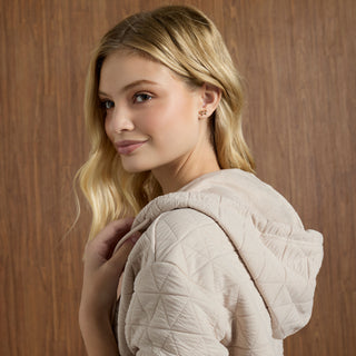 Cute Quilt Hoodie - Cement
