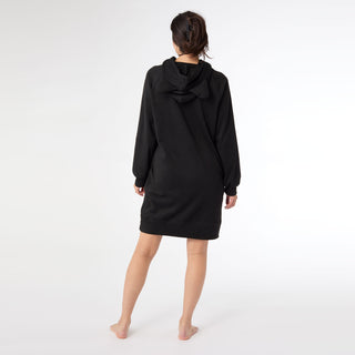 Snug Haven Cat Hoodie Dress - Black