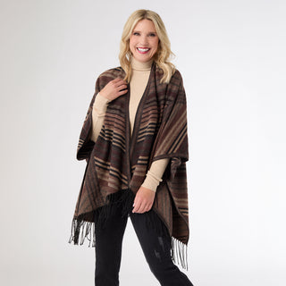 Novara Striped Wrap - Brown