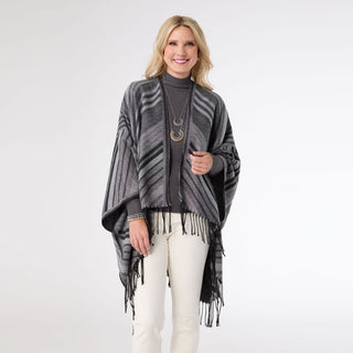 Novara Striped Wrap - Black