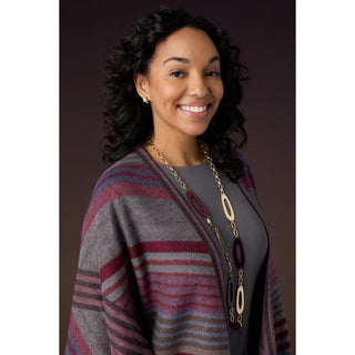 Novara Striped Wrap - Black