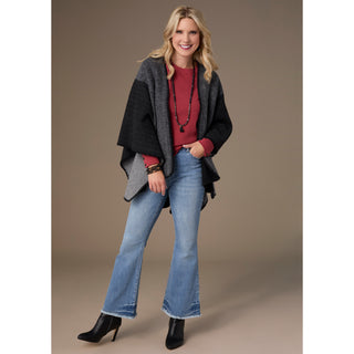 Genoa Reversible Whipstitch Wrap - Black/Grey
