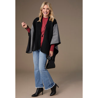 Genoa Reversible Whipstitch Wrap - Black/Grey