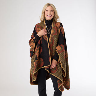 Canna Reversible Whipstitch Wrap - Nutmeg/Black