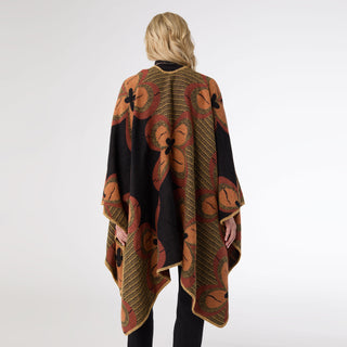 Canna Reversible Whipstitch Wrap - Nutmeg/Black