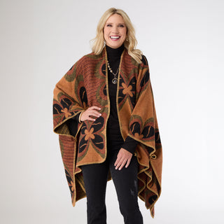 Canna Reversible Whipstitch Wrap - Nutmeg/Black