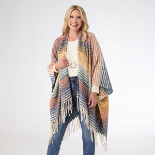 Asti Multi Stripe Wrap - Blue/Mustard/Teal