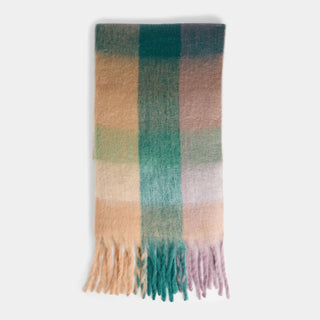Kaeli Oblong Scarf - Plum/Teal/Tan