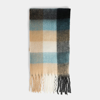 Kaeli Oblong Scarf - Blue/Tan